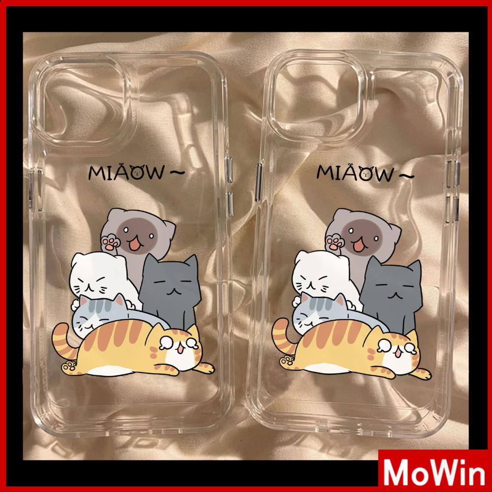 Mowin - iPhone 11 Case Soft TPU Lubang Besar Ruang Ponsel Case Case Lucu Kartun Lucu Anjing Putih Bahasa Inggris Perlindungan Kamera tahan Guncangan Kompatibel dengan iPhone 14 13 12 Pro Max 11 XR XS 7