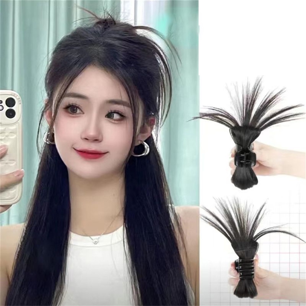 Fashion Wanita Bulu Ayam Rambut Wig Cakar Klip Shuttlecock Gaya Sarang Ayam Kepala Ambil Gadis Keren Aksesoris Rambut