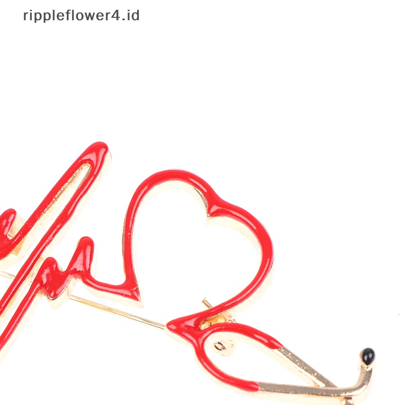 {rippleflower4.id} Bros Dokter Perawat Pin Jantung Elektrokardiogram Kerah Lapel Pin~