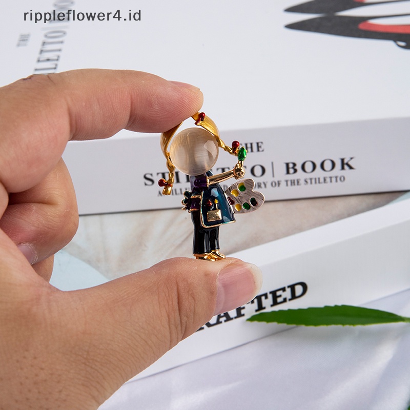 {rippleflower4.id} Opal Enamel Dokter Cowok Dan Cewek Bros Brooch Pin Perhiasan Perawat~