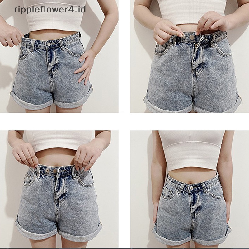 {rippleflower4.id} Kancing Snap Pengikat Pakaian Jeans Adjust Mengurangi Pinggang Bebas Paku Memutar Jahit~