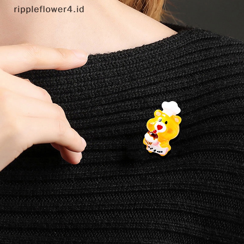 {rippleflower4.id} Bros Kartun Beruang Lucu Untuk Wanita Pin Lucu Yang Dipersonalisasi Aksesoris Lencana Pakaian Untuk Wanita Perhiasan Pesta Kantor Bros Pin~