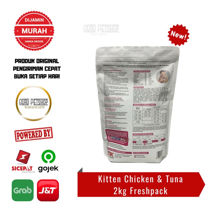 Raja Fit Kitten 2kg Freshpack Makanan Kucing Rajafit Kitten Chiken Tuna