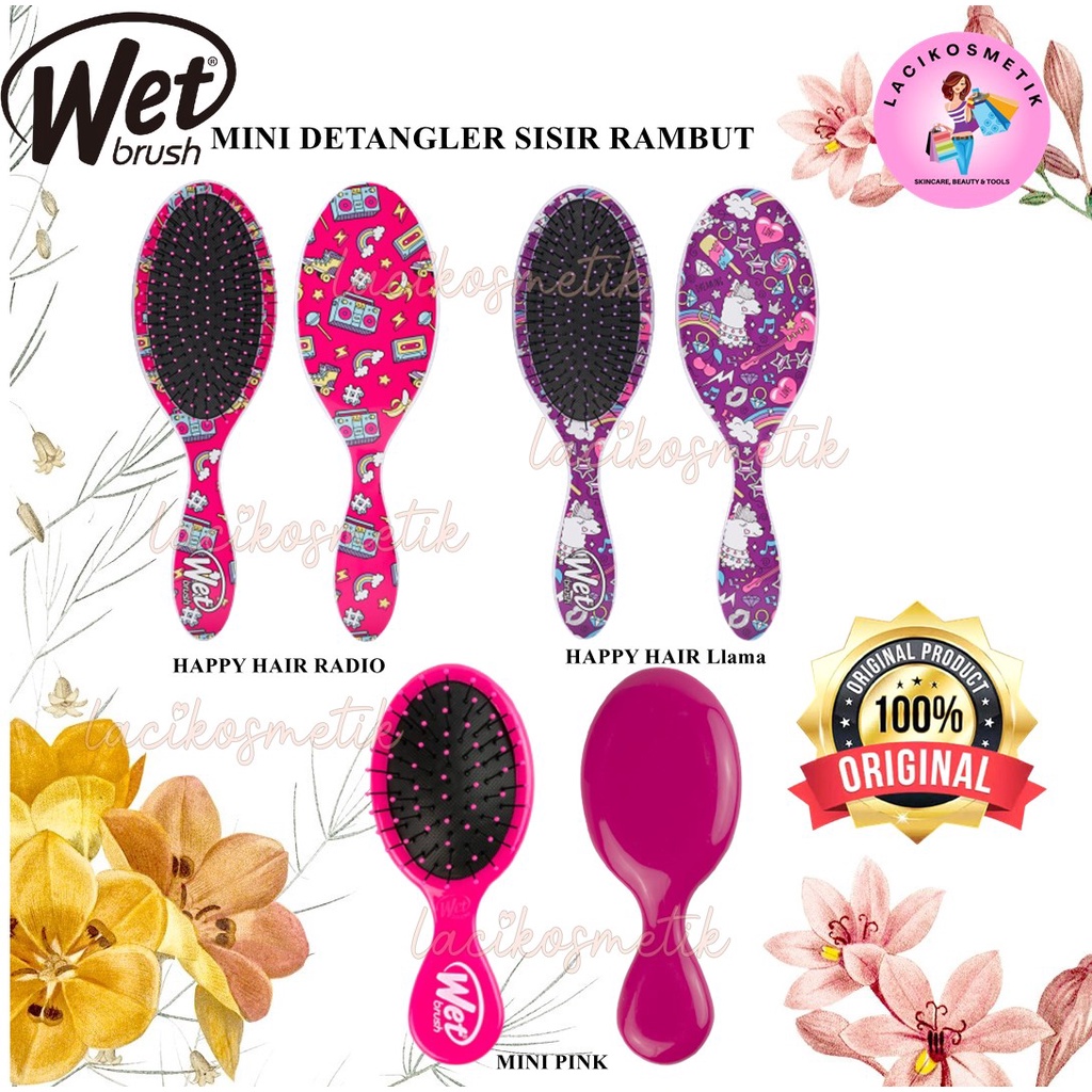 ✨LACIKOSME✨ WET BRUSH MINI DETANGLER - HAPPY HAIR MINI SISIR RAMBUT ORIGINAL