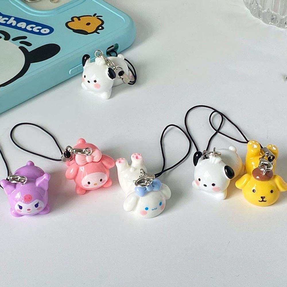 QUINTON Kawaii Kuromi Gantungan Kunci Hadiah Aktivitas Hadiah Ulang Tahun Kartun Lucu Cinnamoroll Gaya Korea Aksesoris Tas Sekolah Liontin