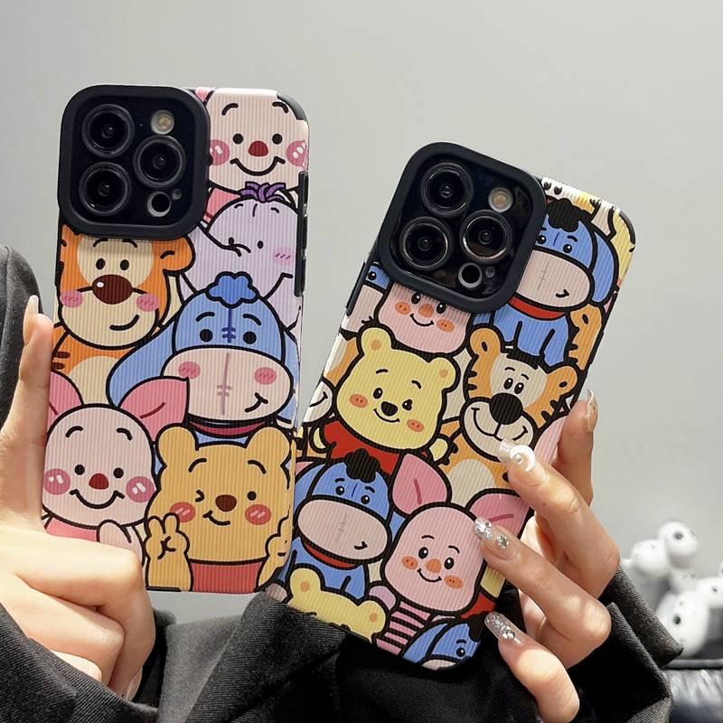 All New Cartoon Winnie the Pooth Friends Soft Case IPhone 7 Plus 8 Plus X XS XR XS Max 11 13 12 14 PRO Max 14 Plus SE Phone Case Girl Girl Women' Fashion Lovely