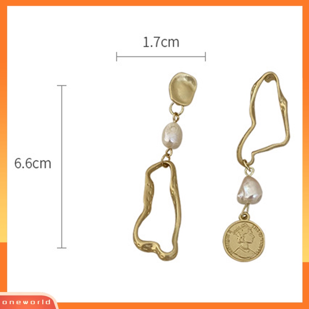 [WOD] 1pasang Anting Menjuntai Temperamen Hias Tidak Teratur Menarik Semua Pertandingan Perhiasan Hadiah Mutiara Imitasi Dekorasi Wanita Figure Wajah Bulat Liontin Drop Earrings Untuk Pacaran