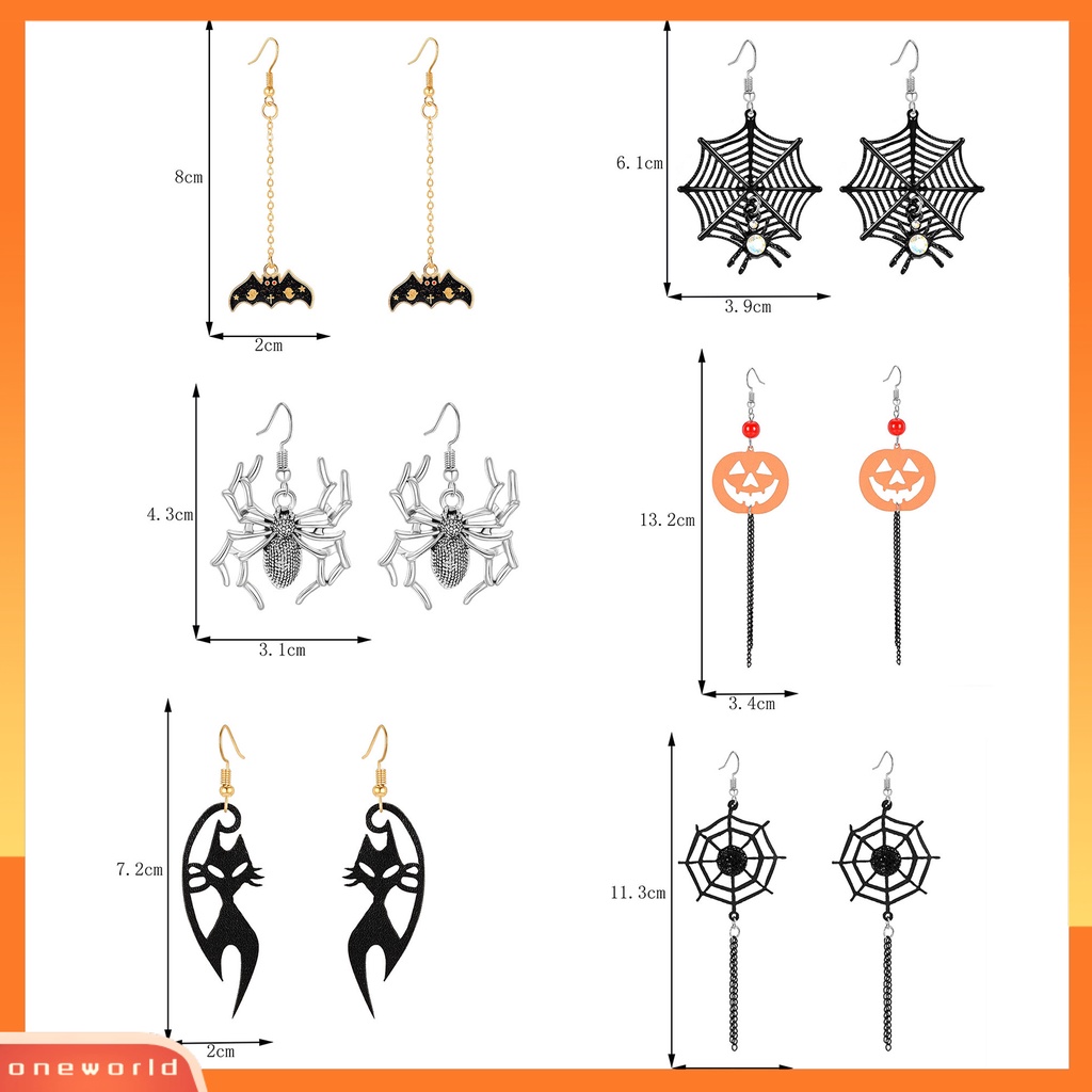 [WOD] 1pasang Anting Halloween Semua Pertandingan Indah Hias Spider Web Anting Fashion Untuk Pesta