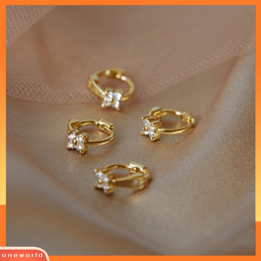 [WOD] Anting Tusuk Berlian Imitasi Wanita Elegan Trendy Mini Ear Stud Untuk Pacaran