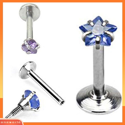 [WOD] Pentagram Wanita Telinga Tulang Rawan Stud Earring Barbel Perhiasan Tindik Tubuh Charm