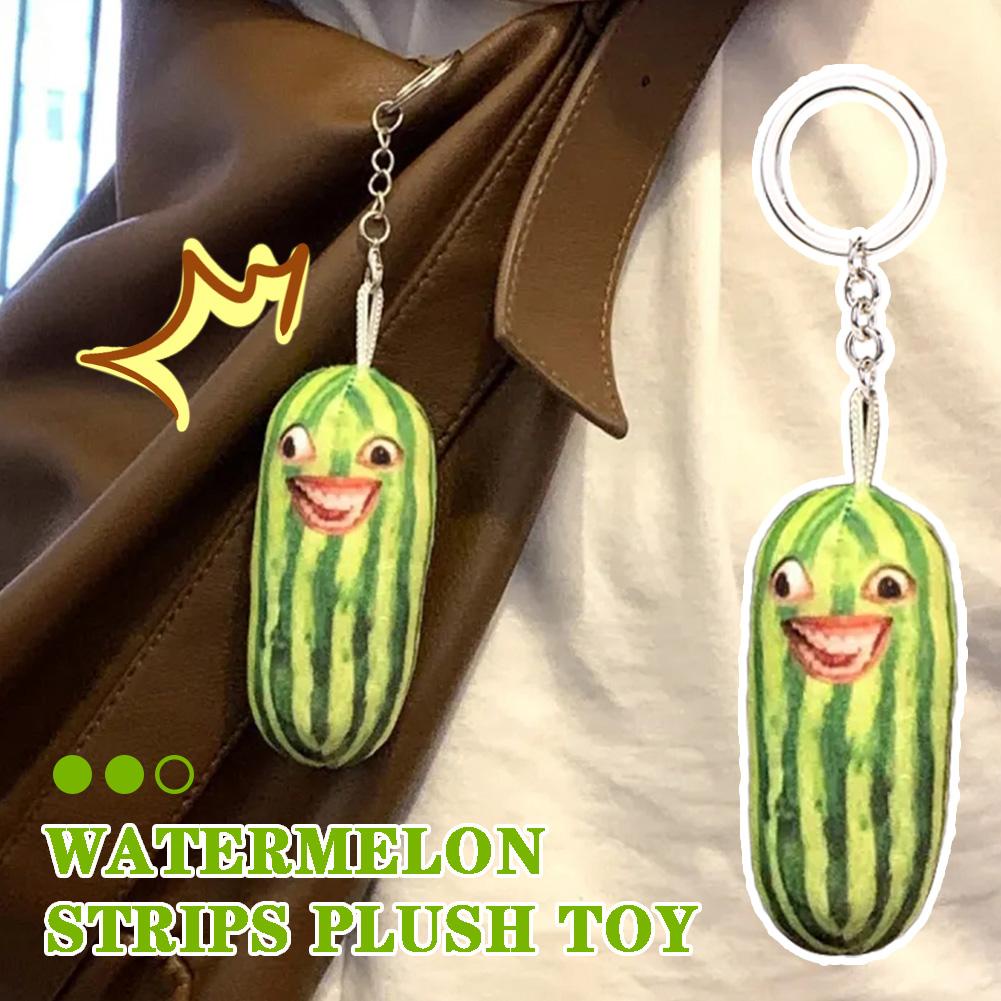 Tiktok Gantungan Kunci Semangka Lucu Bisa Bicara Wacky Emoticon Pendant Watermelon Man Efek Spesial Voice Keyring