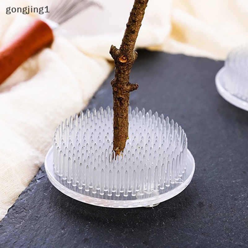 Ggg Bulat Ikebana Kenzan Flower Frog Suction Cup Alat Susun Bunga Plastik Art Fixed Rubber Base Holder Floral Decor Pot Vas ID