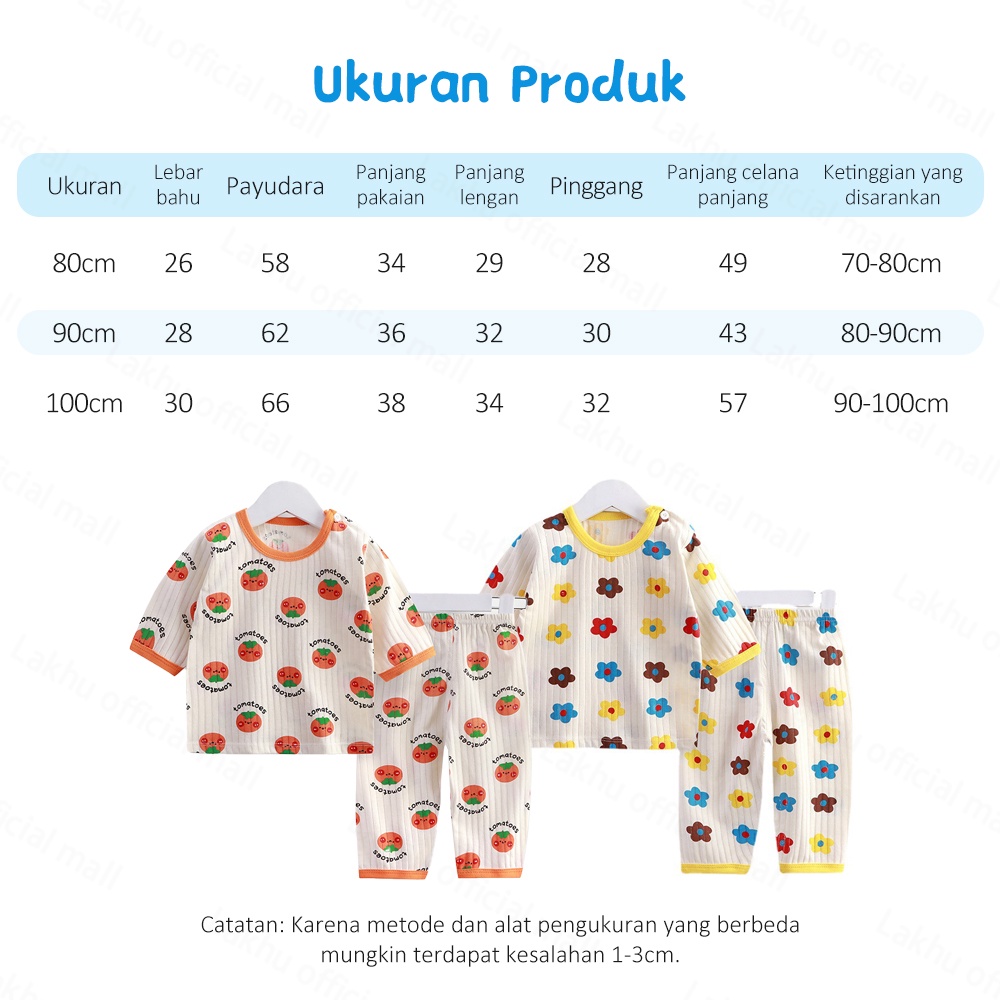 Lakhu Piyama Anak Unisex Baju Tidur Anak Lucu Piyama Anak Perempuan Laki Laki Import