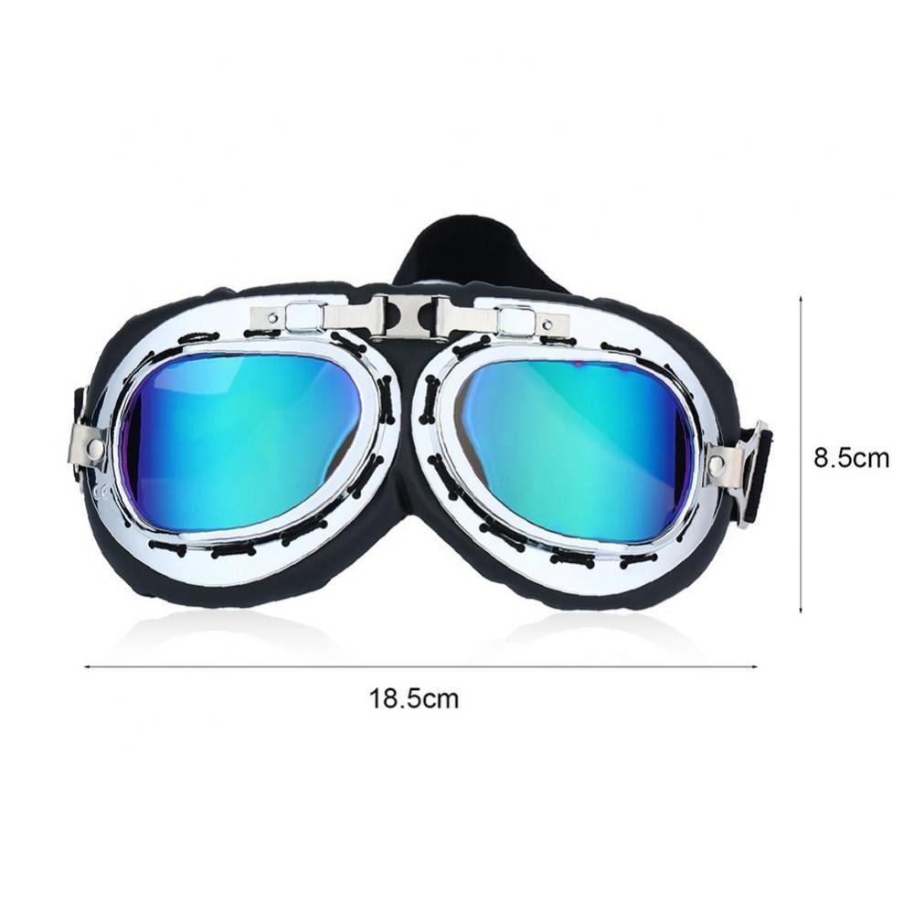 Needway Kacamata Motor UV Sandproof Steampunk Vintage Sepeda Kacamata Gafas Ksatria Peralatan Angin Kacamata Helm Pilot Kacamata Hitam Angin Cermin Kaca Mata