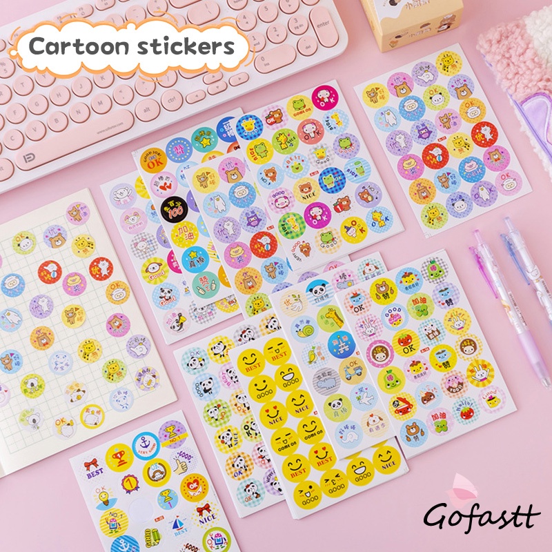 

Cartoon,Reward Stickers Animals Praise Label Stationery Sticker Mother Teacher Award Classic Toys School Supplies Kids Photo Album Decor-G