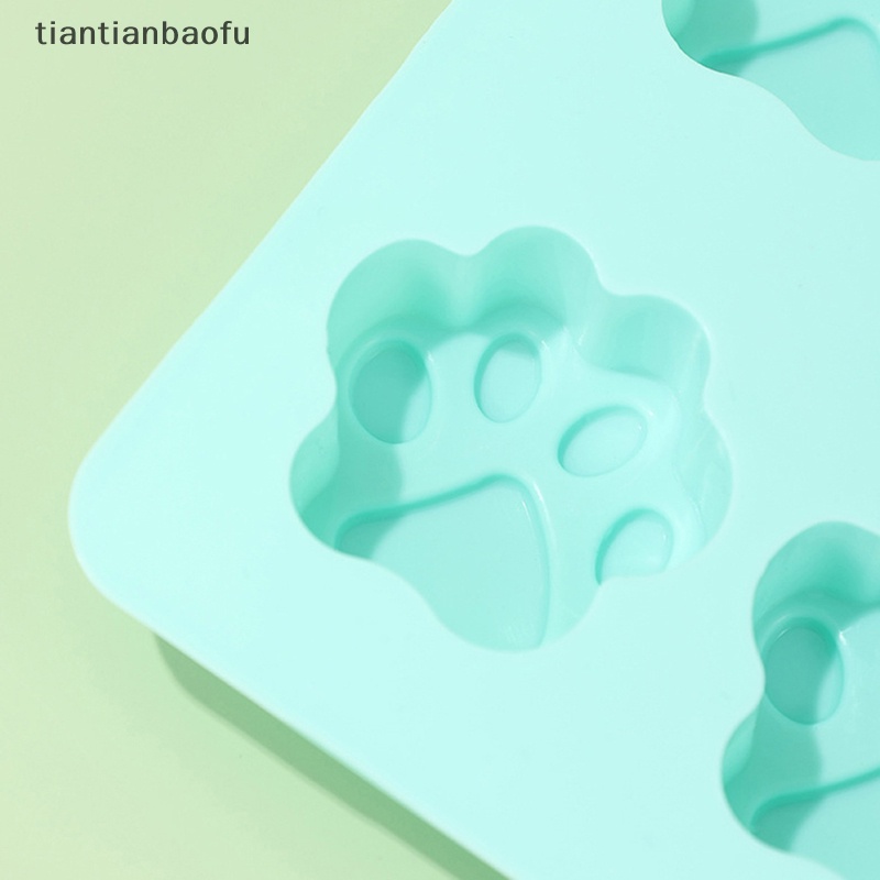 [tiantianbaofu] 1pc 10lubang Silikon Food Grade Cetakan Paw Print Reusable Dog Cat Paw Baking Mold Butik