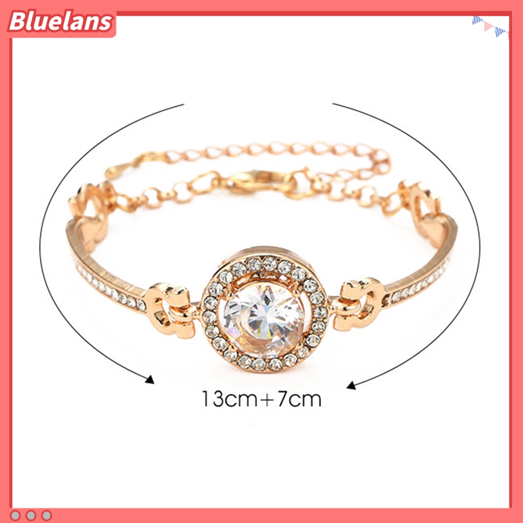 [BLS] Women Bracelet Sparkling Vibrant Color Lobster Clasp Design Adjustable Dengan Rantai Ekstensi Alloy Berlian Imitasi Bersinar Gelang Wanita Perhiasan Hadiah Untuk Perempuan