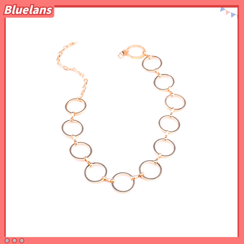 [BLS] Pesta Malam Beberapa Lingkaran Choker Wanita Sederhana Geometris Kalung Perhiasan