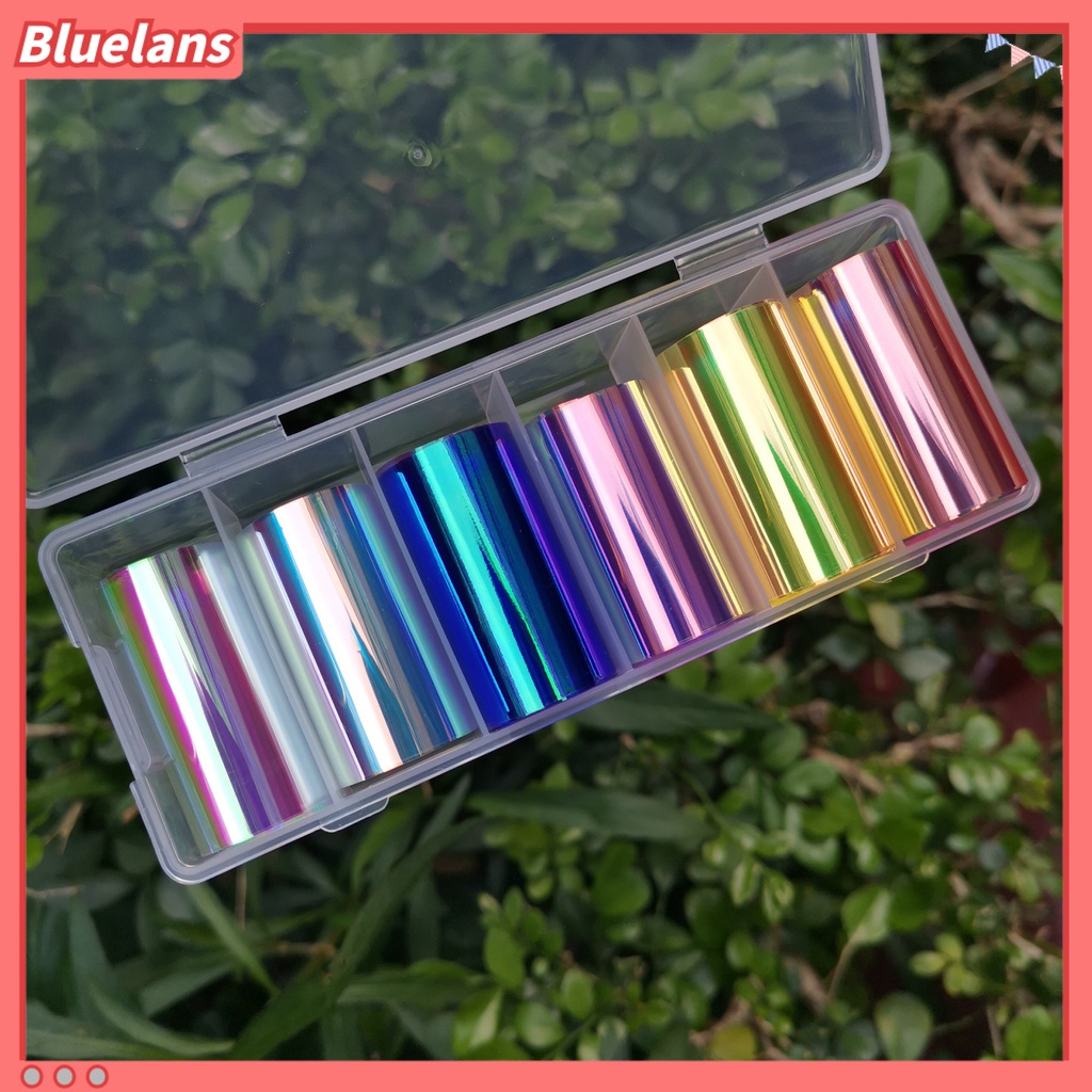 [BLM] 6pcs /Set Kertas Kuku Aurora DIY Transparent Cellophane Paper Korean Nail Glass Foils Untuk Wanita