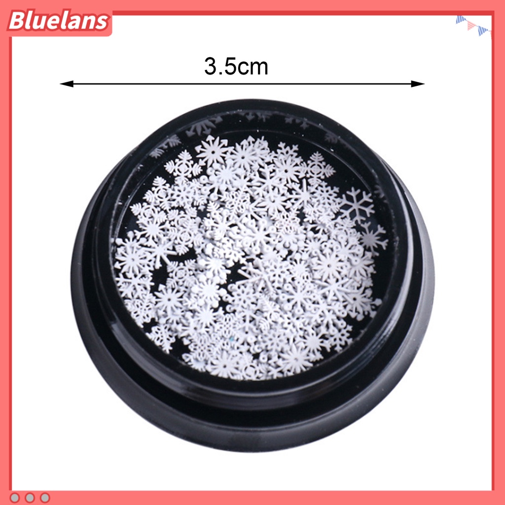 [BLM] 100pcs/ Botol Snowflake Dekorasi Kuku Tempel Kuat Panjang Memakai Manicure 3D Snowflake Nail Art Slice Untuk Makeup