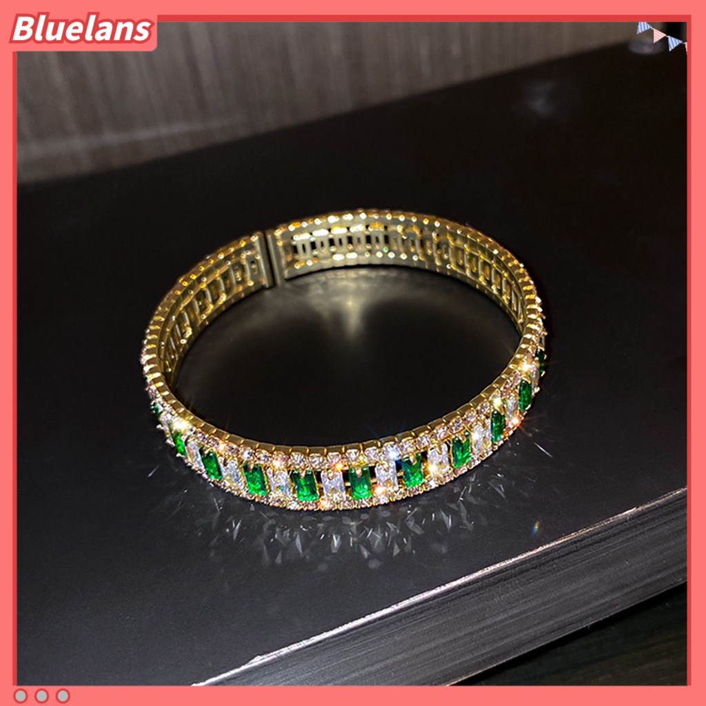 [BLS] Gelang Tangan Wanita Rantai Tangan Portabel Bulat Berlian Imitasi Mengkilap Untuk Hadiah