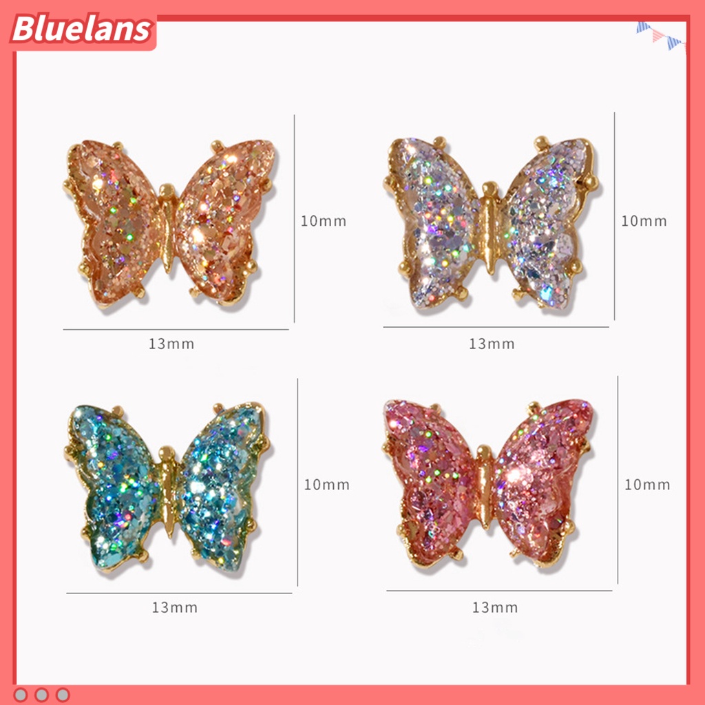 [BLM] Manicure Decoration Kuat Mewah Alloy Butterfly 3D Berlian Imitasi Hiasan Nail Art Untuk Wanita