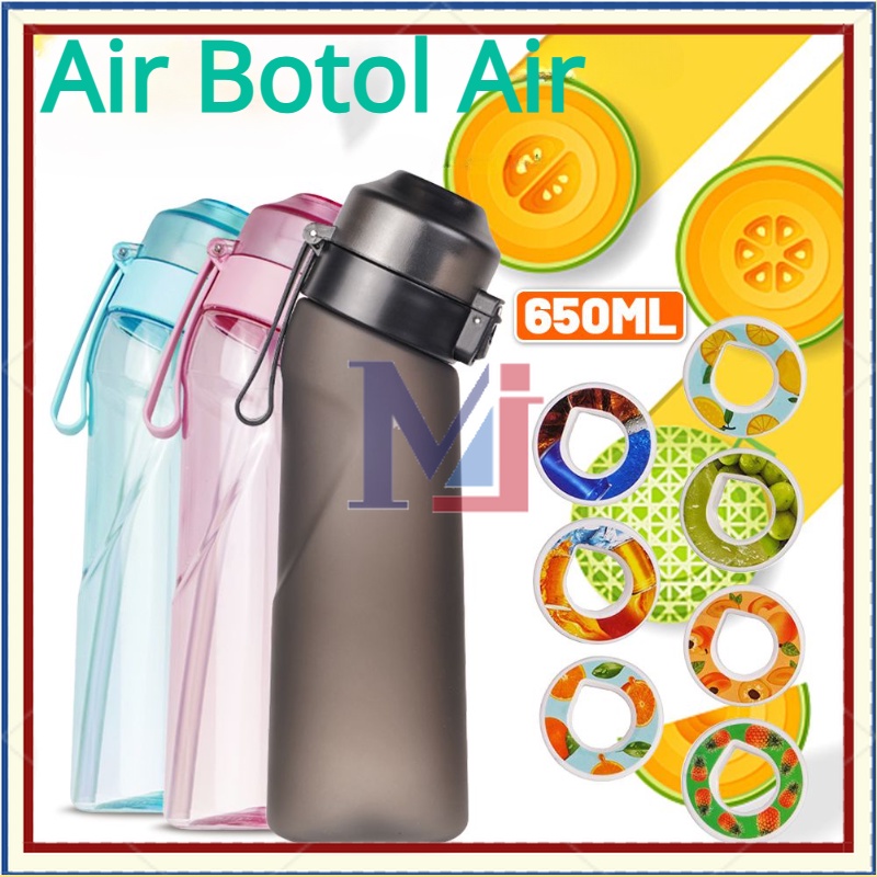 【COD】Botol Air Flavour/Air Piala 650ML/Flavored Water Bottle/Air Cangkir Olahraga/Air Up Water Cup/Furit Scent 650ml Botol Plastik Fitness Olahraga Fragrance Cangkir Air Dengan Sedotan