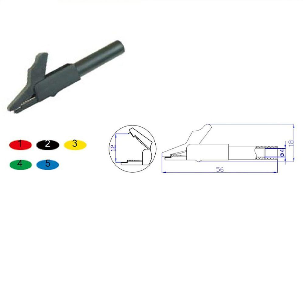 TOP 56mm Konektor Alat Uji Klip Buaya Isolasi Listrik Crocodile Clip 4mm Socket