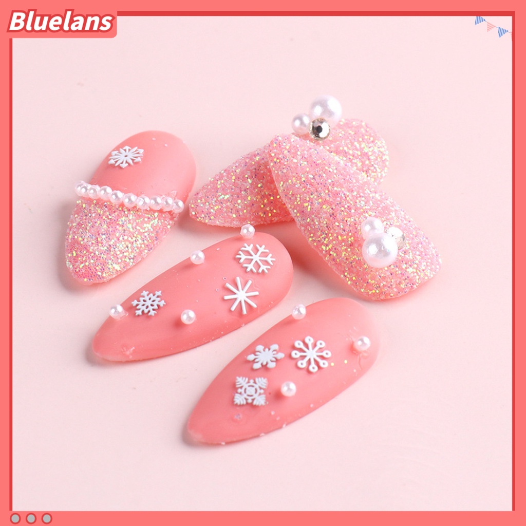 [BLM] 1kotak Kuku Serpihan Gaya Snowflake Efek 3D Ultra Tipis Campur Manicures Natal Glitter Sequin Aksesoris Untuk Perempuan
