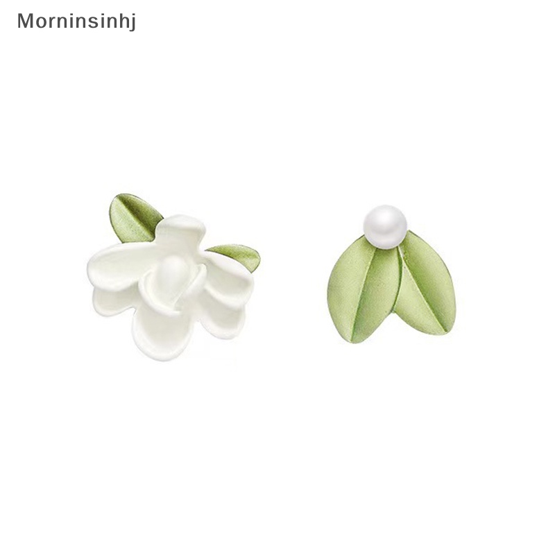 Mornin 1pasang Asimetri Mutiara Imitasi Stud Earrings Gardenias Earrings Ins Gaya Gadis Fashion Temperamen Perhiasan Anting Wanita id