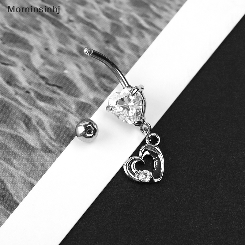 Mornin Stainless Steel Zircon Belly Button Ring Cincin Pusar Perut Sexy Wanita Perhiasan Tubuh Perut id