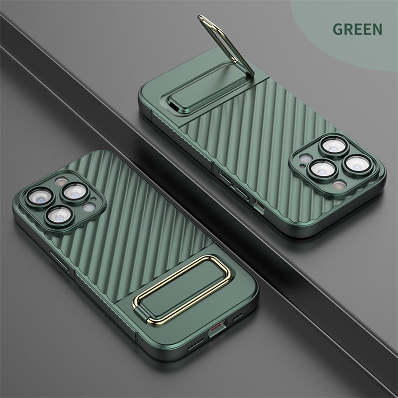 IPHONE Wireless Magnetic Charging Phone Case Phone Holder Untuk Iphone14 12 13 11 Pro max XS XR XR 14plus Proteksi Kamera Ponsel Pola Gelombang Tiga Dimensi Penutup Belakang