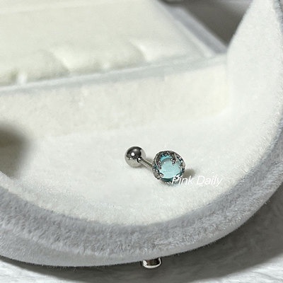 1piece Korea Colorful Moonlight Stone Stud Earrings Tidur Gratis Anting Sekrup Helix