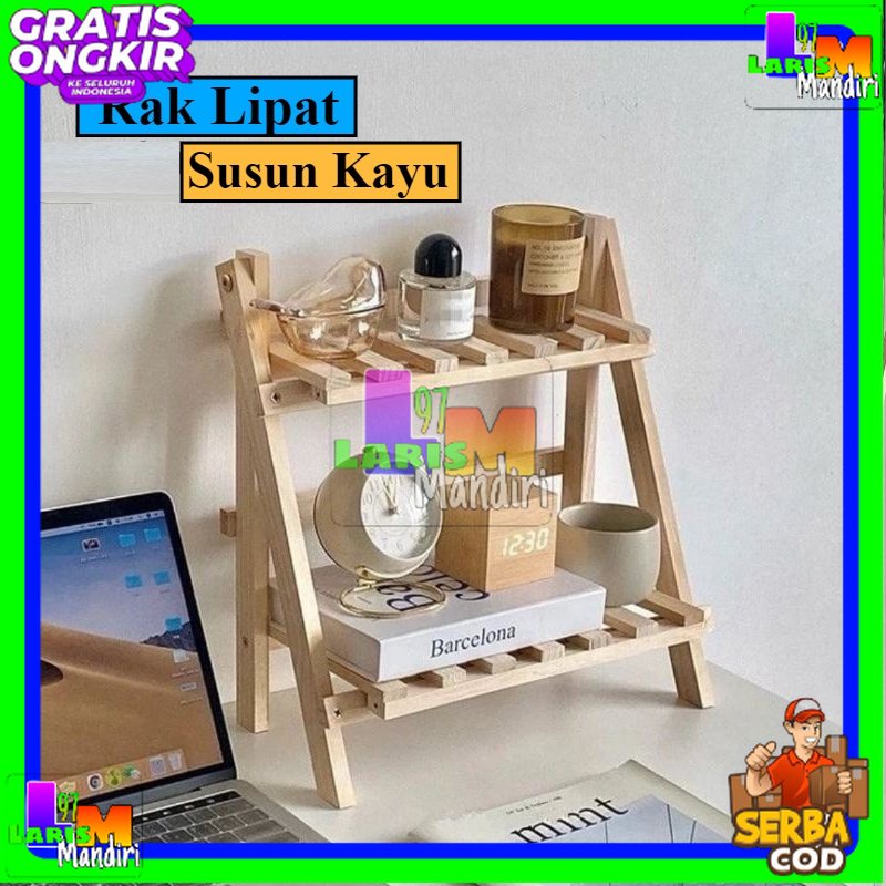Rak Susun kayu Mini Serbaguna | Rak Meja Rakit Multifungsi