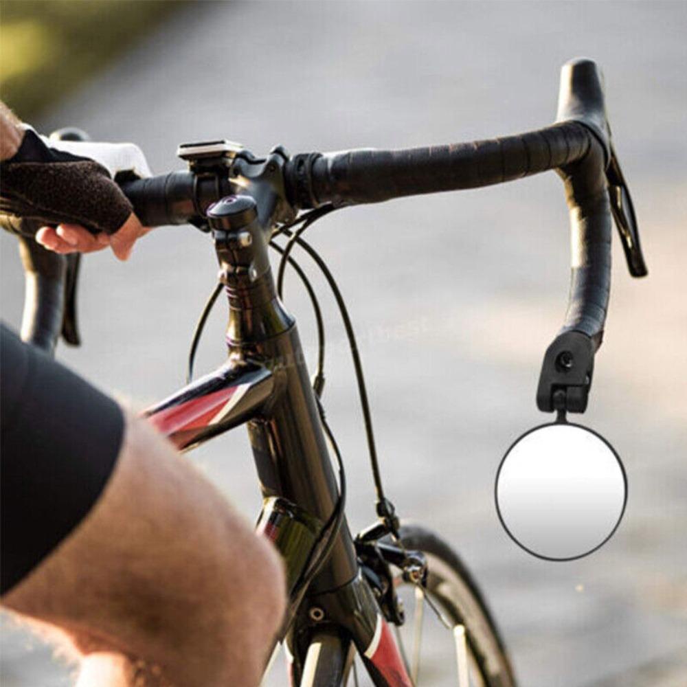 R-FLOWER Kaca Spion Sepeda Jalan Raya Kendaraan Permukaan Cembung Rod End Mirror Foldable Reflector