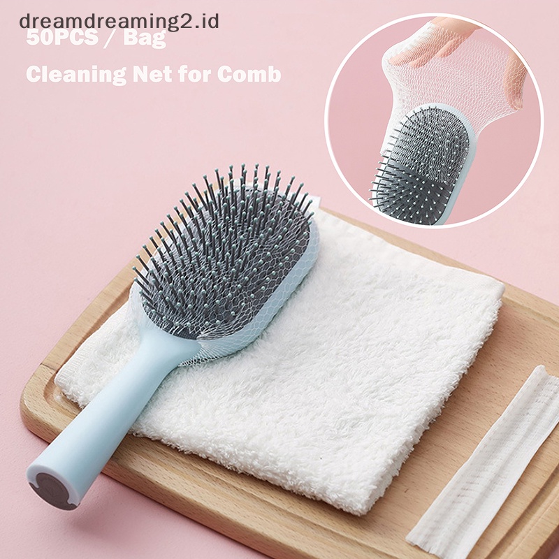 (drea) 50pcs Jaring Pembersih Untuk Sikat Rambut Sisir Airbag Pet Comb Brush Cleaning Protection //