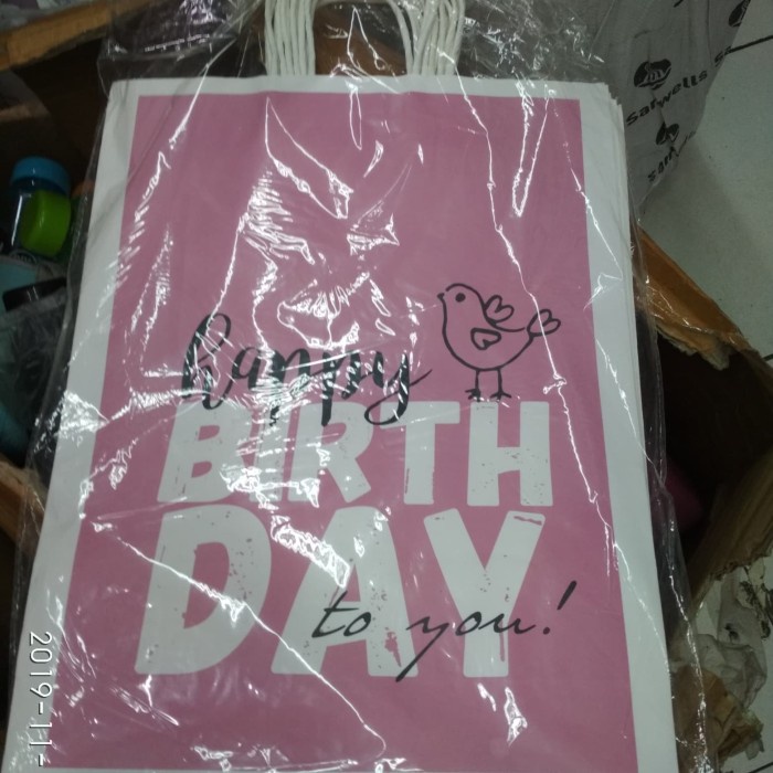 

[SC] PAPER BAG 28*37*10 HAPPY BIRTHDAY PINK