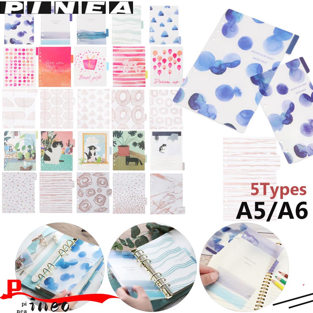 Nanas 5PCS /set Notebook Paging Separator Baru Isi Ulang Plastik Shell Vintage Sekat