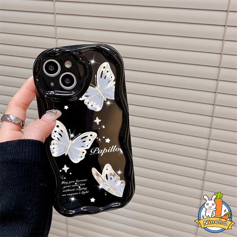 Xiaomi Redmi 12C A1 10C 10A 10 9 9A 9C 9T Redmi Note12 12s 11 11s 10 10s 9 9s Pro Xiaomi 12 11 Lite Poco X3 Pro Gaya Korea Tepi Gelombang Bantal Udara Butterfly Anti Jatuh Phone Case