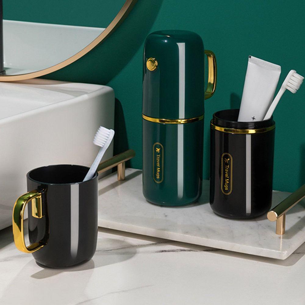 TOP Kotak Penyimpanan Sikat Gigi Mug Kamar Mandi Portabel Cangkir Penyimpanan Rumah Tangga