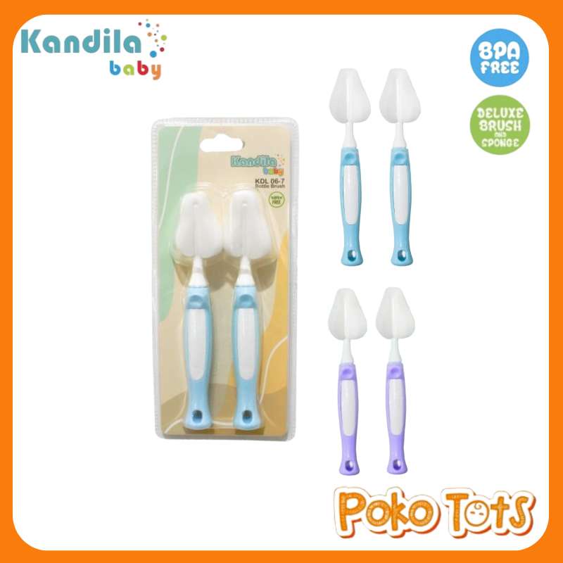 Kandila Baby Bottle Brush Spoon Isi 2pcs KDL06-7 Spons Pembersih Botol Bayi WHS