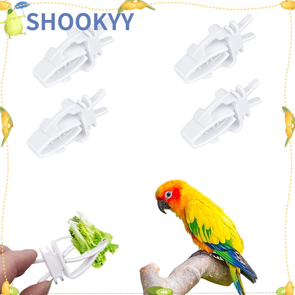 Chookyy 4Pcs Klip Sangkar Burung Untuk Budgie Parkit Nuri Tempat Makanan Bird Cage Aksesoris Nuri