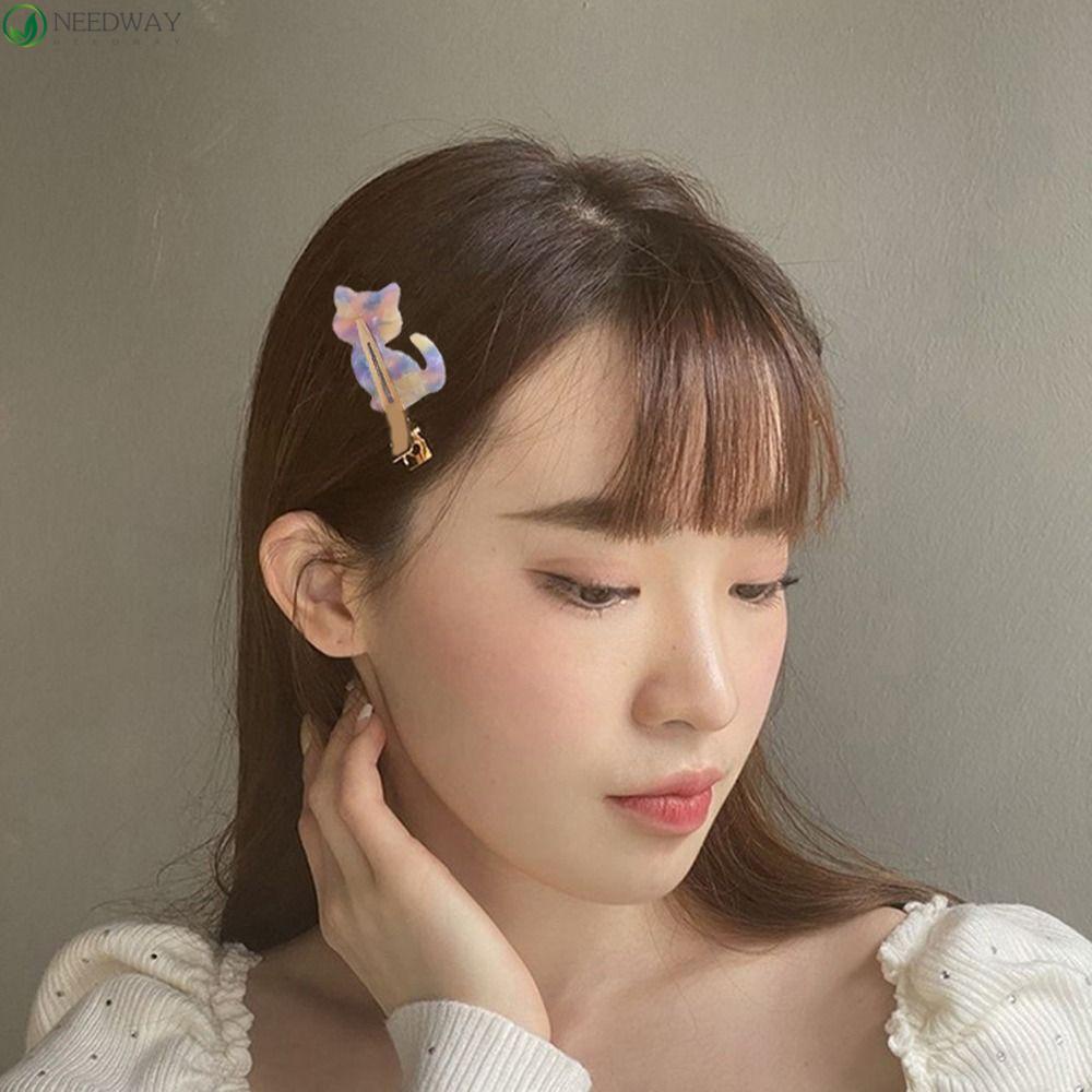 Needway Klip Rambut Asetat Aksesoris Rambut Hadiah Elegan Untuk Anak Perempuan Ins Hair Clip Ada Lipatan Hiasan Kepala Fashion Hiasan Kepala Korea Jepit Tidak Tekuk Wanita Duckbill Clips