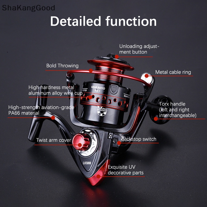 Skid Fishing Reel Spinning Reel Drag Reel 2000-5000 Max Drag 25kg 13BB Gulungan Pancing Gulungan Berputar Untuk Memancing Air Tawar SKK