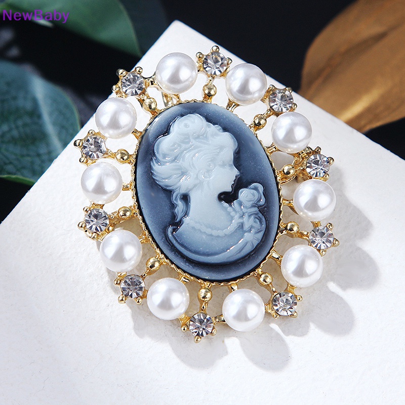 Newbaby 1Pc Vintage Cameo Elegan Bros Wanita Queen Head Portrait Brooch Untuk Perhiasan ID