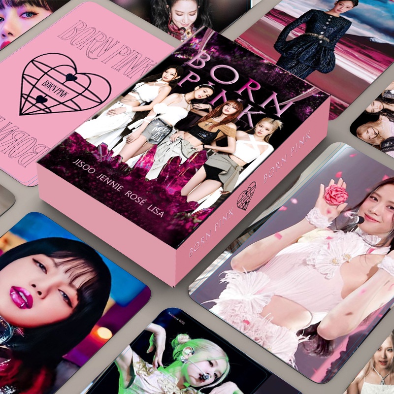 55pcs /box Hitam-Pink 2023world TOUR Photocards Album Kartu Lomo Black Pink Kpop Collection Series