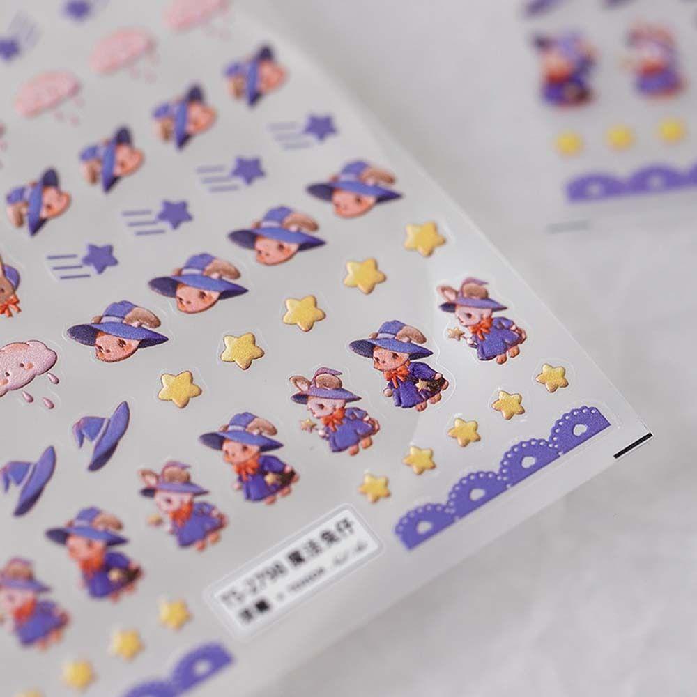 Mxbeauty Stiker Kuku Lucu Relief Love Hati Manicure Kelinci Kartun Dekorasi Kuku Untuk Wanita