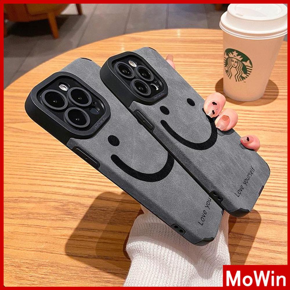 Untuk iPhone 14pro max iPhone Case Murid Patch Suede Shockproof Kamera Cover Perlindungan Ikon Smiley Sederhana Kompatibel Dengan iPhone 13 Pro max 12 Pro max 11 xr xs max 7Plus 8Plus