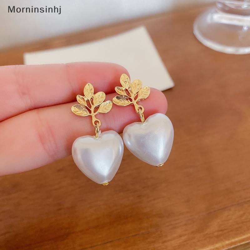 Mornin Peach Heart Leaves Pearls and A Niche Temperament Anting Desain Serbaguna Dan Canggih Sederhana Dan Modis id