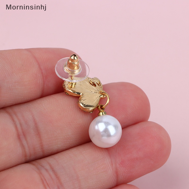 Mornin Fashion Anting Pesta Tetes Minyak Batu Zircon Mutiara Butterfly Eye Untuk Wanita id